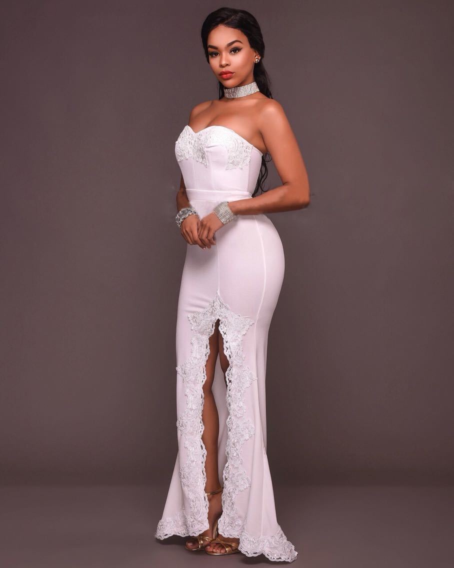 Timeless Solid Lace Maxi Dress