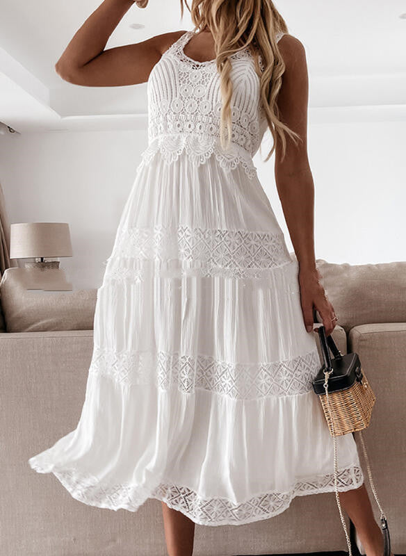 Vacation Style V-neck Maxi Dress
