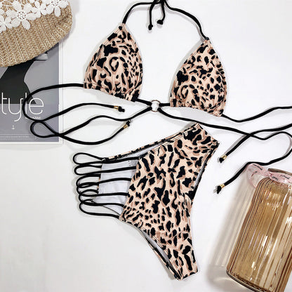 Leopard Print Two-Piece Swimsuit