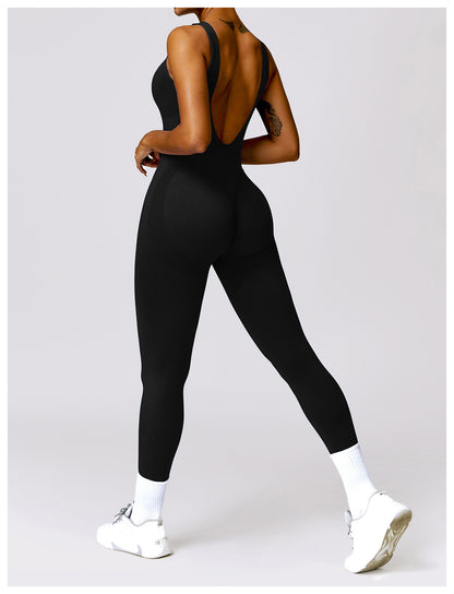 Seamless Hip-Lifting Fitness Jumpsuit