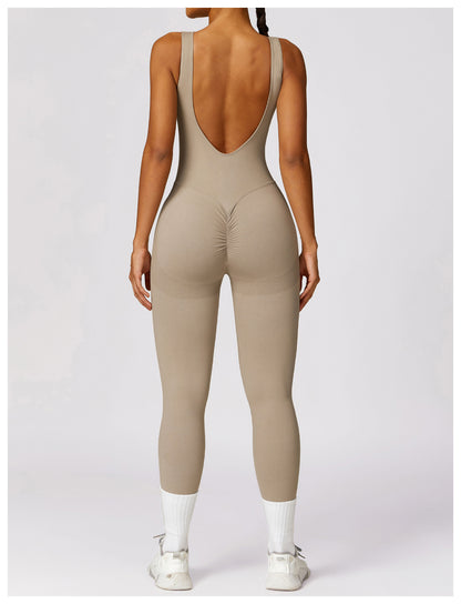 Seamless Hip-Lifting Fitness Jumpsuit